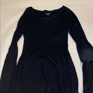 Black fit and flare sweater dress